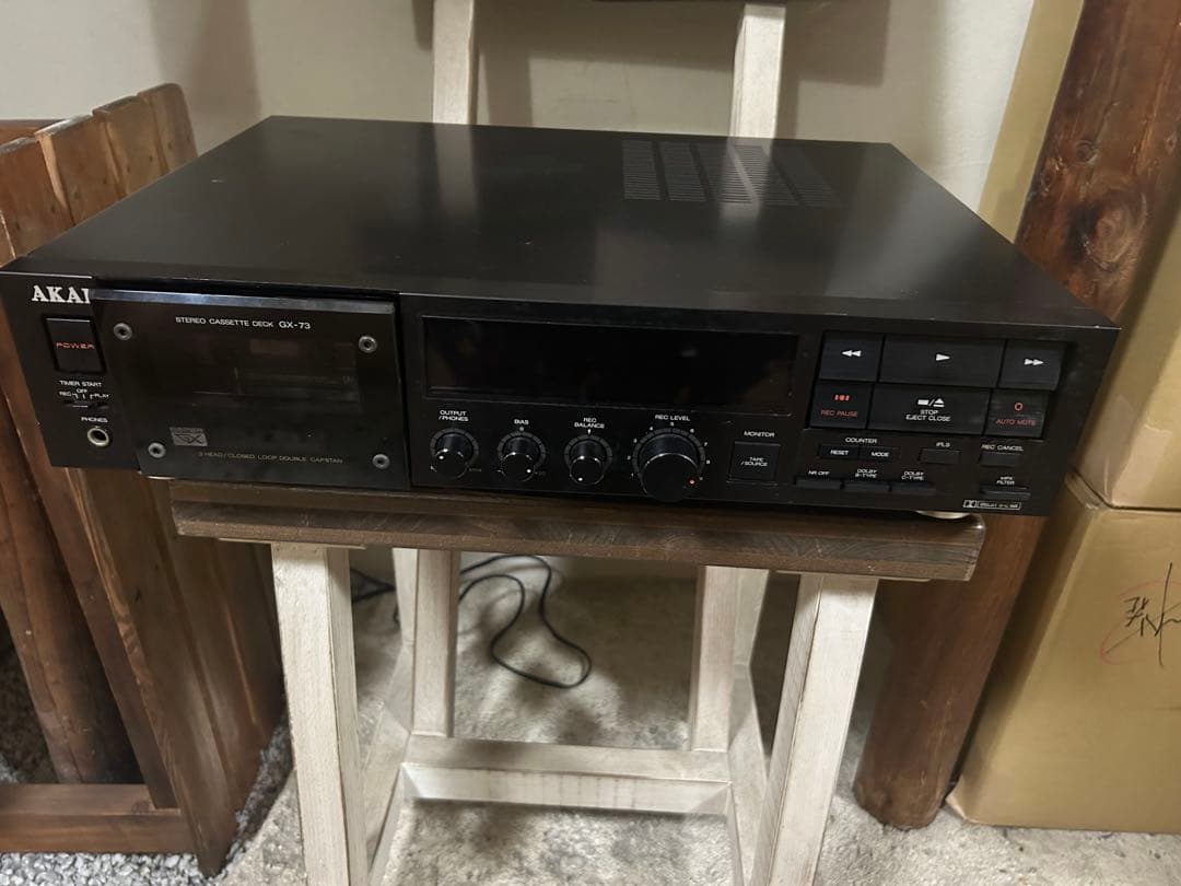 ジャンク　通電確認　AKAI カセットデッキ GX-73 赤井電機