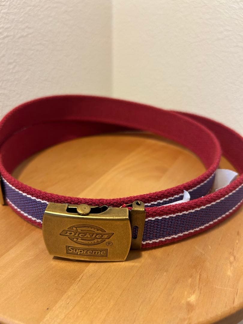 Supreme/Dickies ストライプウェビングベルト マルーン