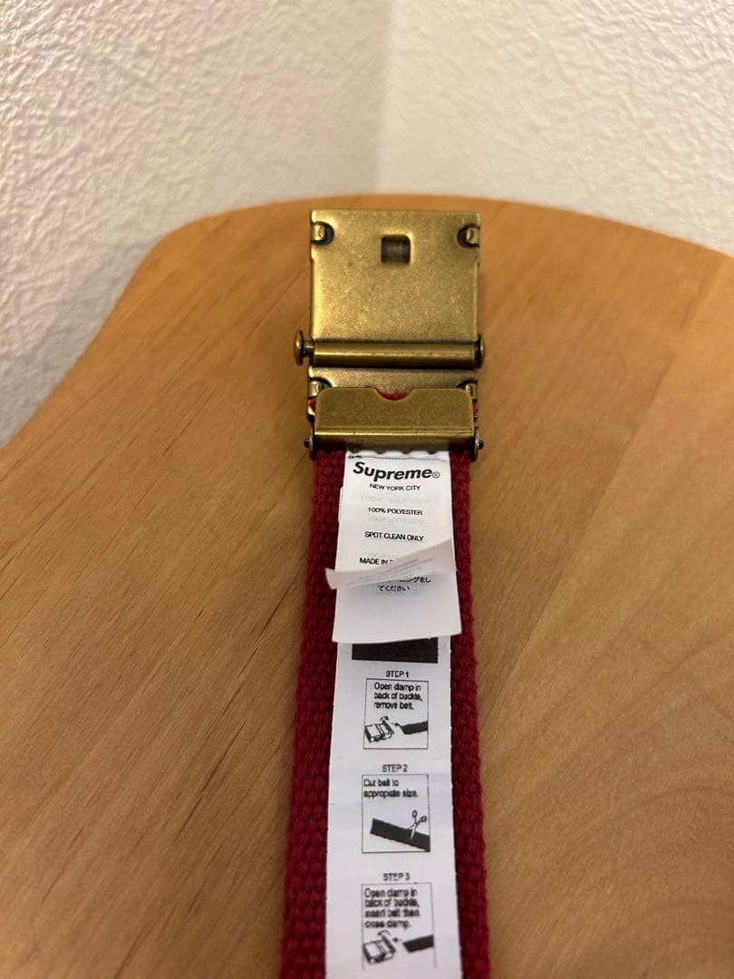 Supreme/Dickies ストライプウェビングベルト マルーン