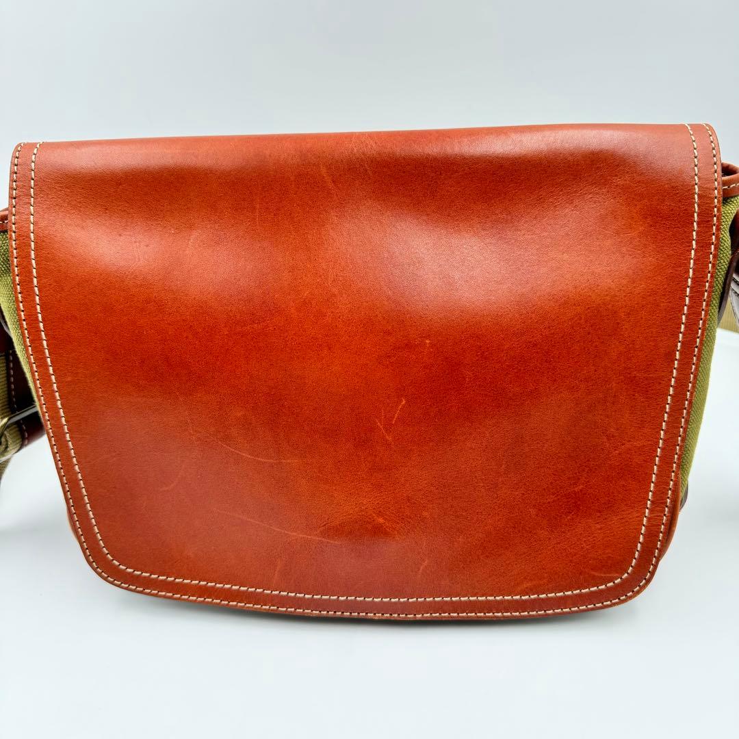 土屋鞄　メッセンジャーバッグ　ショルダーバッグ　レザー×キャンバス