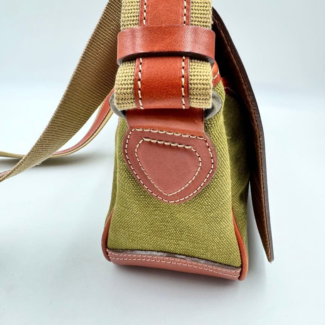 土屋鞄　メッセンジャーバッグ　ショルダーバッグ　レザー×キャンバス