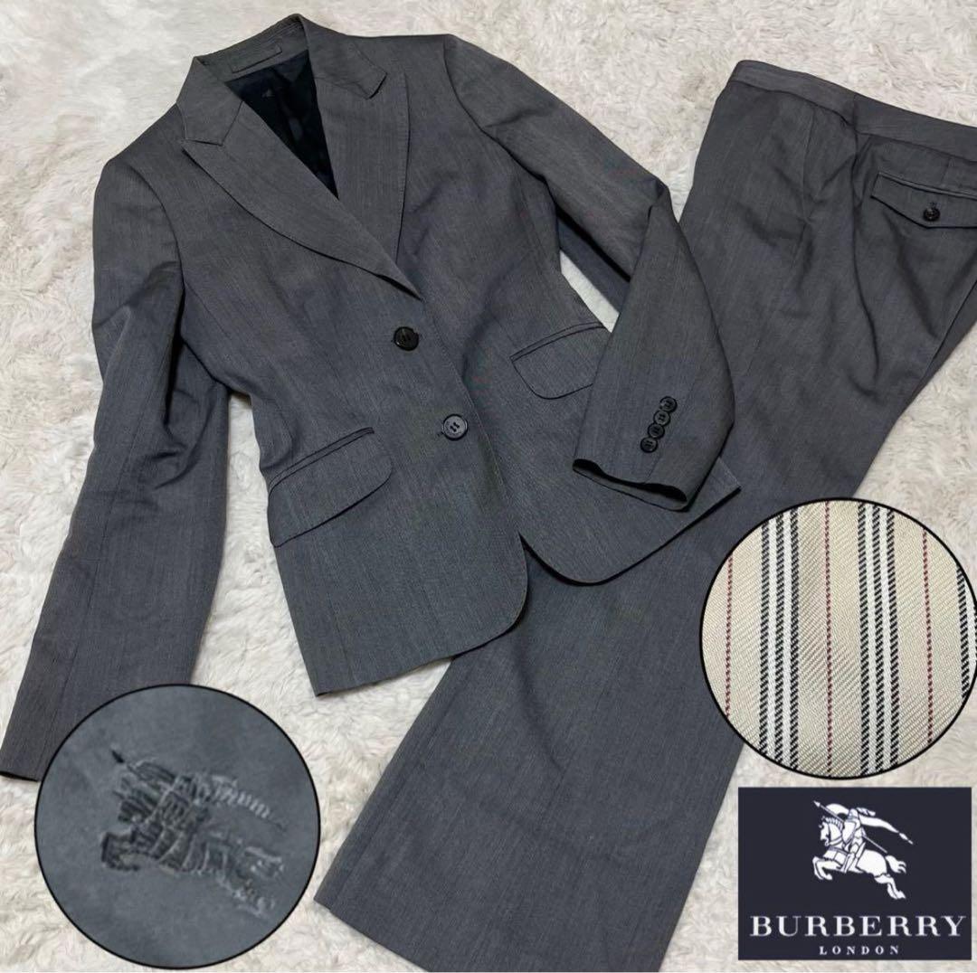 バーバリーロンドン　スーツ　セットアップ　ジャケット　パンツ　シルク混　L M