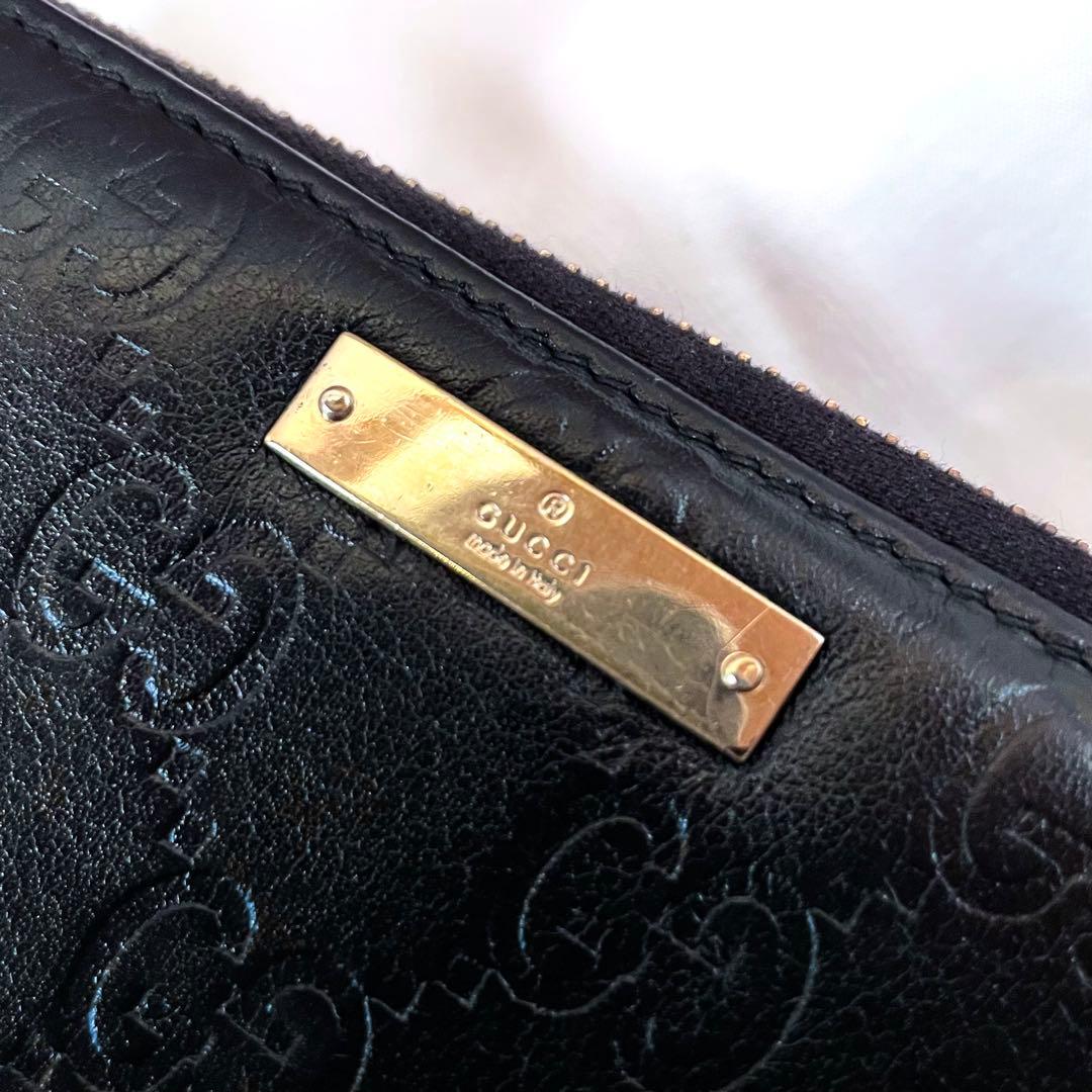 GUCCI グッチ 長財布 シマ シグネチャー GGパターン ブラック