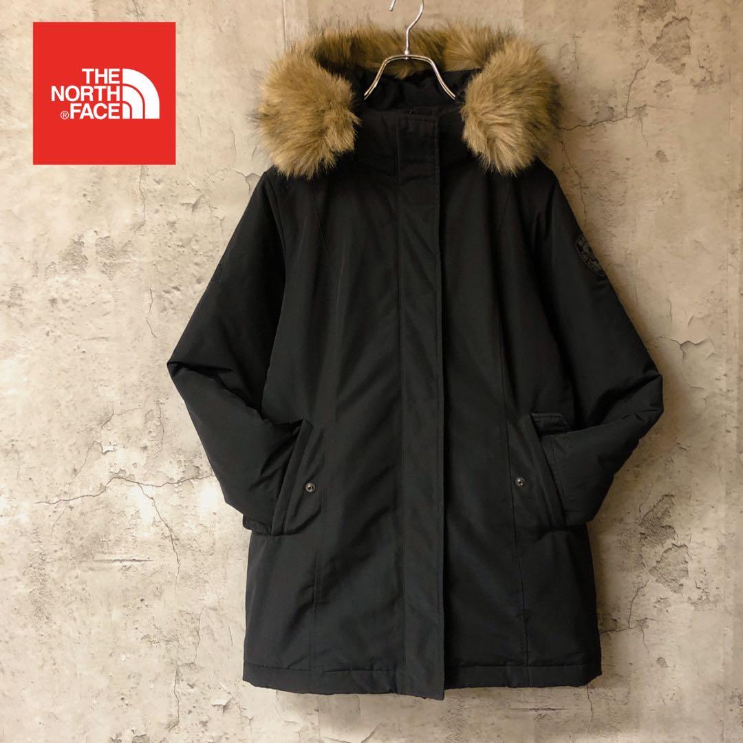 刺繍　レディースM マクマード　ザノースフェイス　ダウンコート　ファーダウン