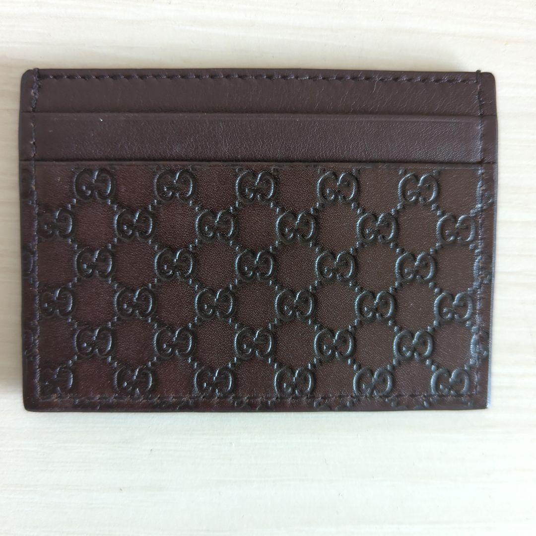 ブラウンレザー GGパターン 名刺入れ