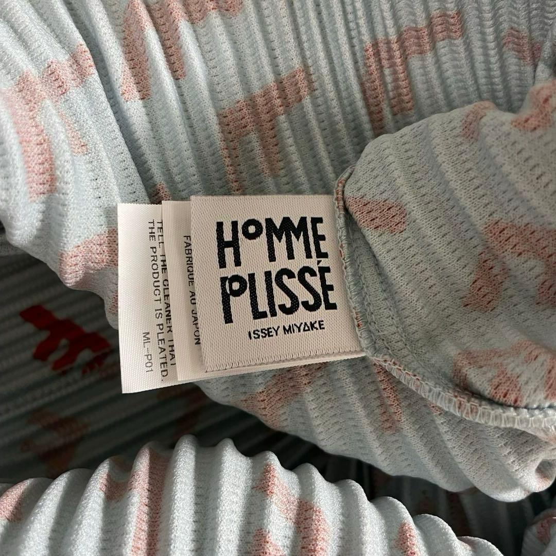 オムプリッセ イッセイミヤケ オープンカラーシャツ 開襟 プリーツ 総柄 2