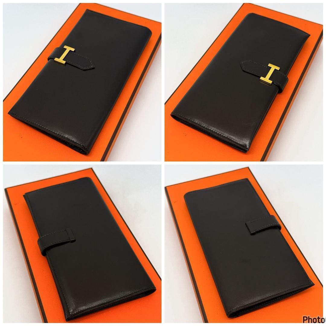 未使用に近い❤️エルメス✨ベアン✨クラシック✨ブラック✨二つ折り　長財布