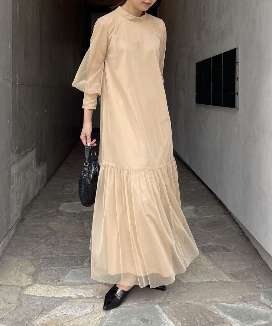 CAPRICIEUX LEMAGE チュールハイネックワンピース