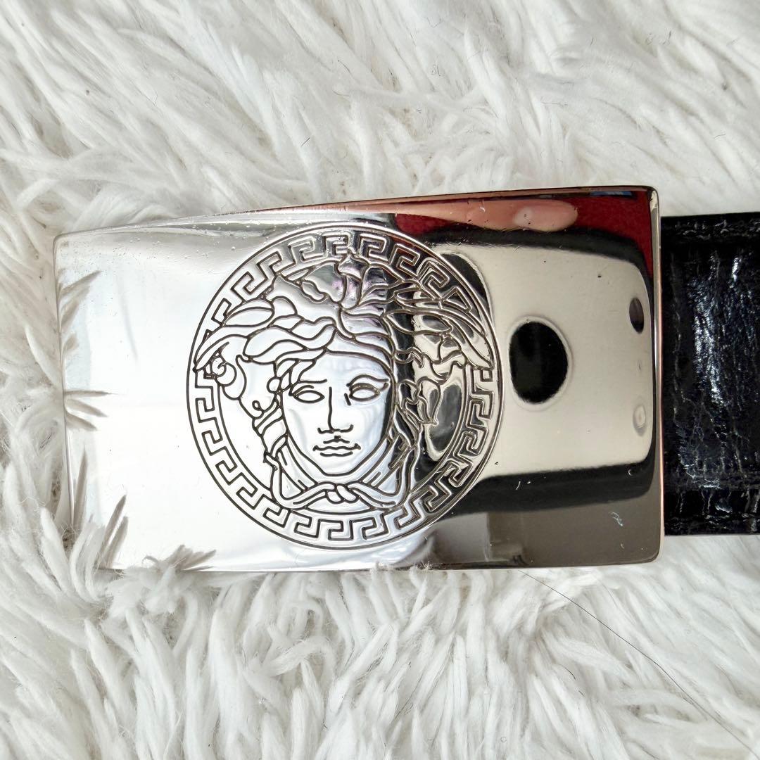 【美品】ヴェルサーチ ベルト レザー プレート クロコ メデューサ