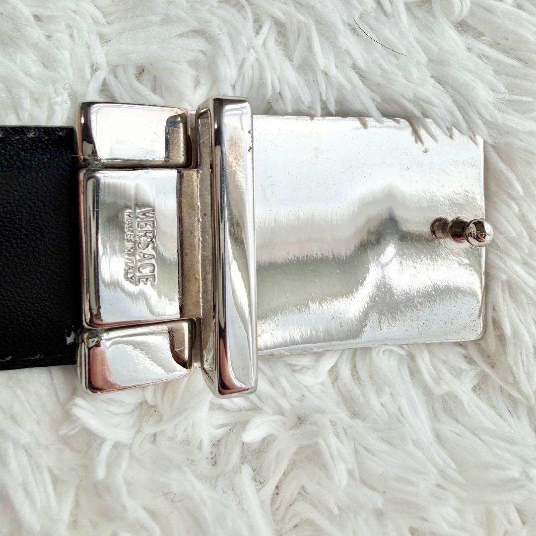 【美品】ヴェルサーチ ベルト レザー プレート クロコ メデューサ