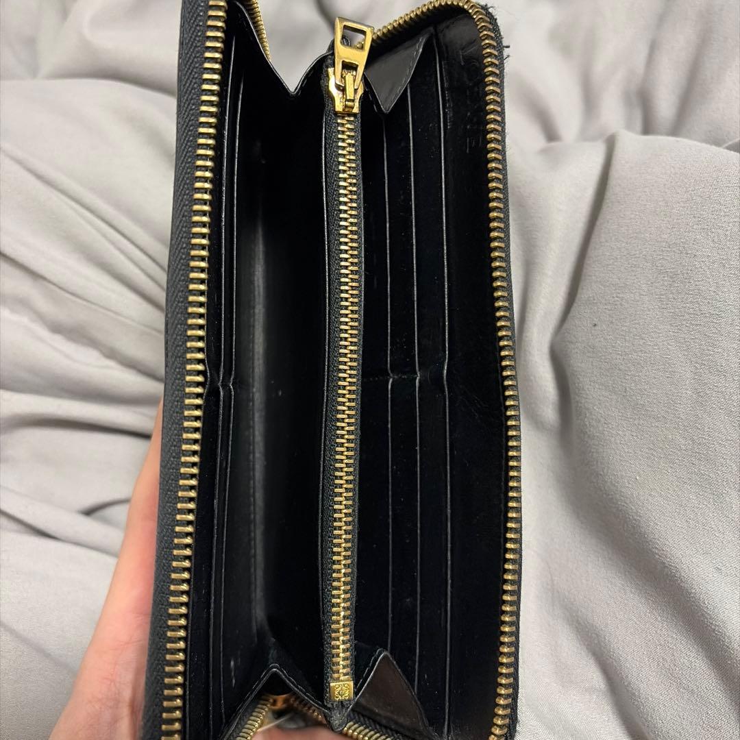 【箱・証明書あり】LOEWE ロエベ ブラック 黒 長財布 ラウンドジップ