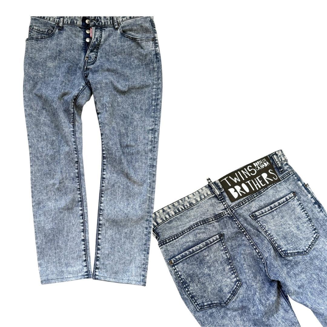 DSQUARED2 TWINS BROTHERS ケミカルウォッシュデニム 50