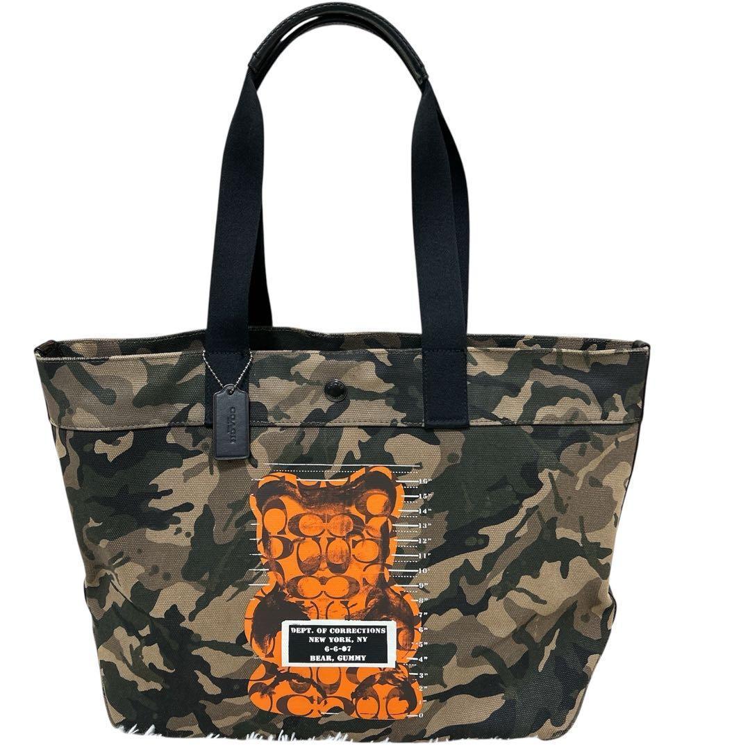 【希少美品】COACH×WhisBe コラボ ガミーベア トートバッグ 迷彩