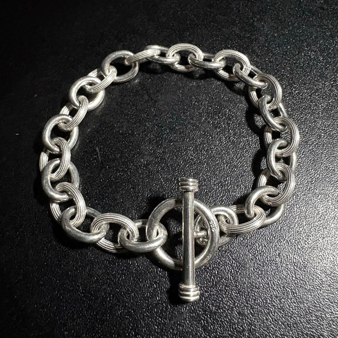 アクセサリー Vintage Silver Chain Toggle Bracelet 925