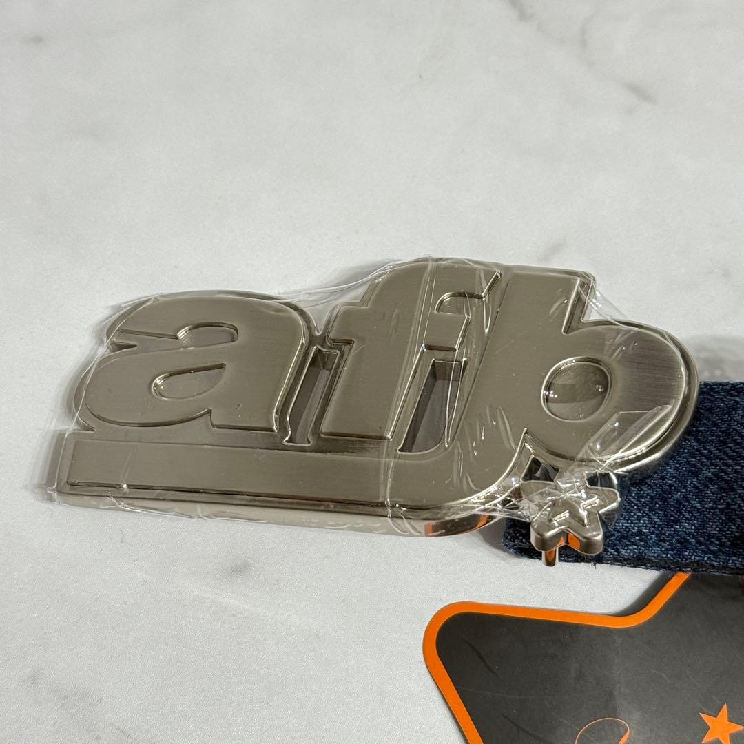 【未使用品】 AFB ロゴバックル デニム ベルト Mサイズ / 80～85cm