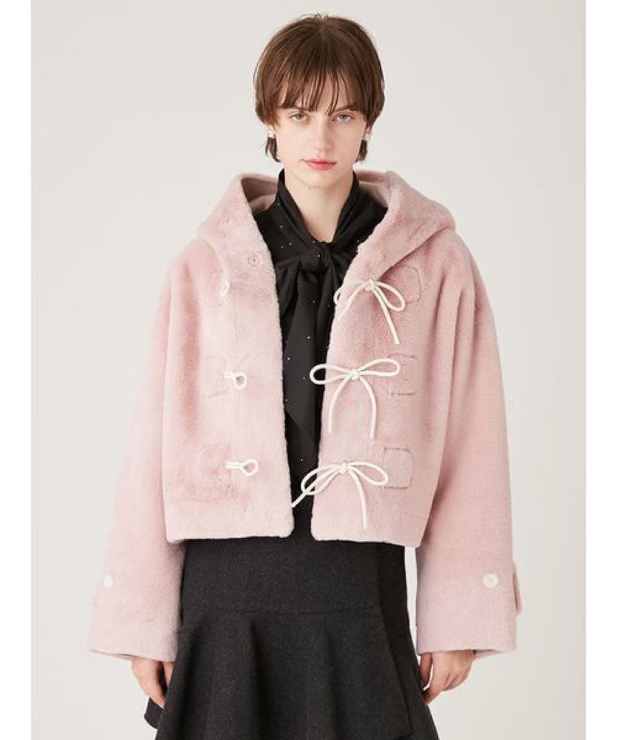ファーファー　リボンショートダッフルコート FURFUR