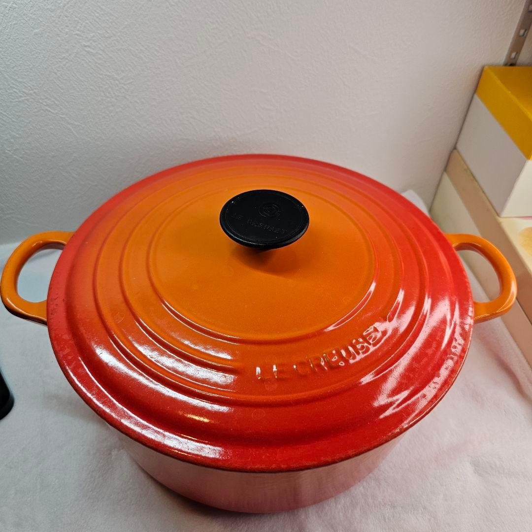 LE CREUSET ル・クルーゼ 26CM オレンジ 鋳鉄 両手鍋