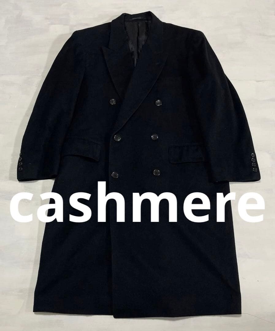 美品　高級　カシミヤ100%　チェスターコート cashmere 　L ダブル