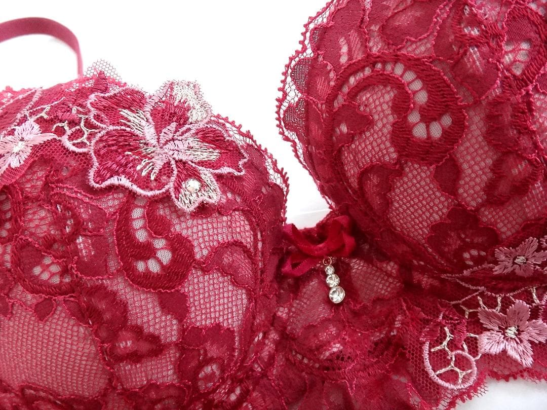 ワコール ルジェ ブラジャーC75 & ショーツML　赤レースセクシー大人