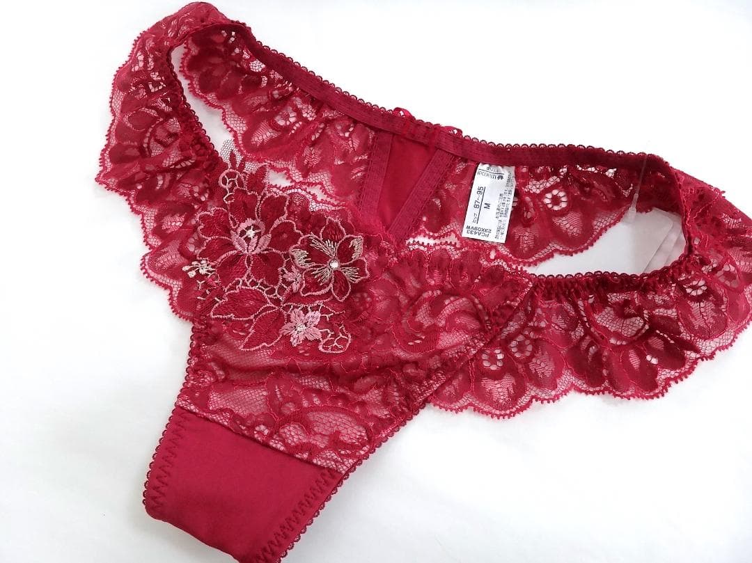ワコール ルジェ ブラジャーC75 & ショーツML　赤レースセクシー大人