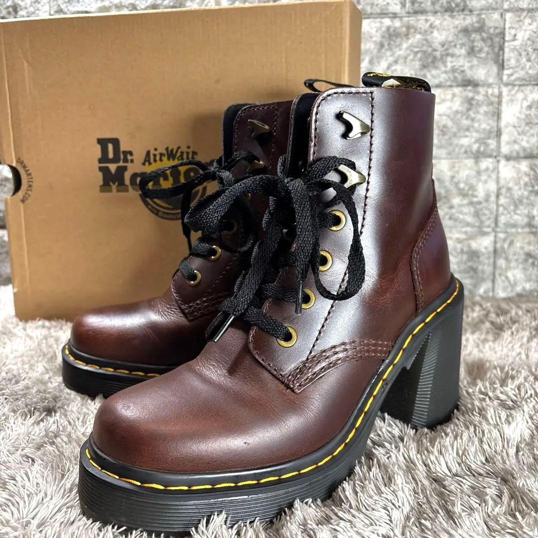 美品❣️ドクターマーチン JESY 6 TIE BOOT 厚底 茶 箱付属✨