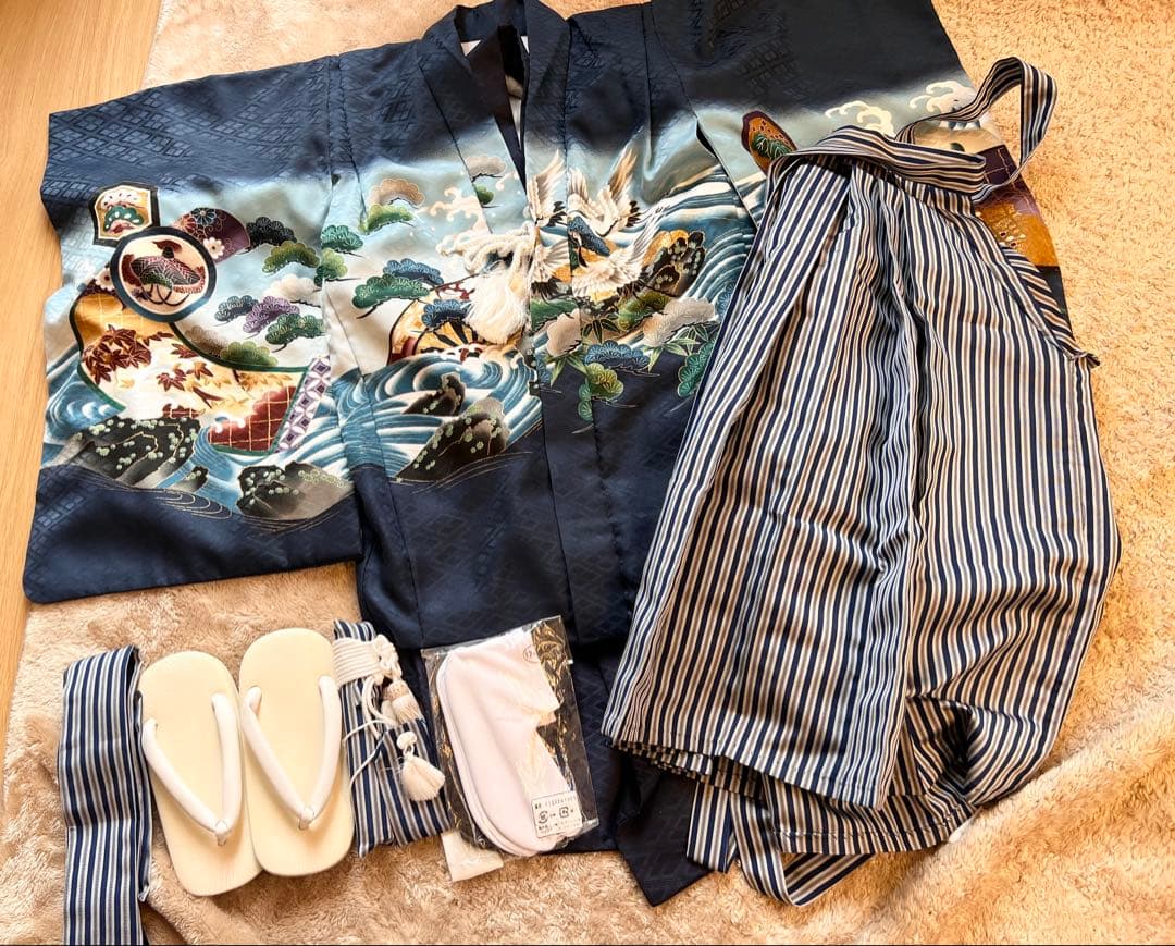 七五三 男の子　5歳　着物セット 子供用 紺色