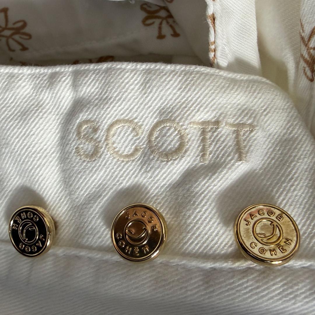 J4033美品 ヤコブコーエン 現行スコットストレッチ傷加工クロップドデニム30