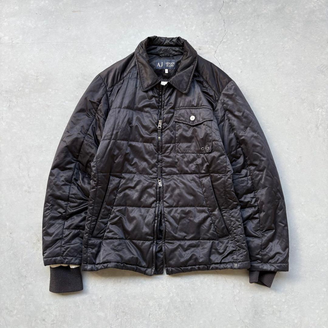 90s ARMANI JEANS 中綿　ボンバージャケット　archive 短丈