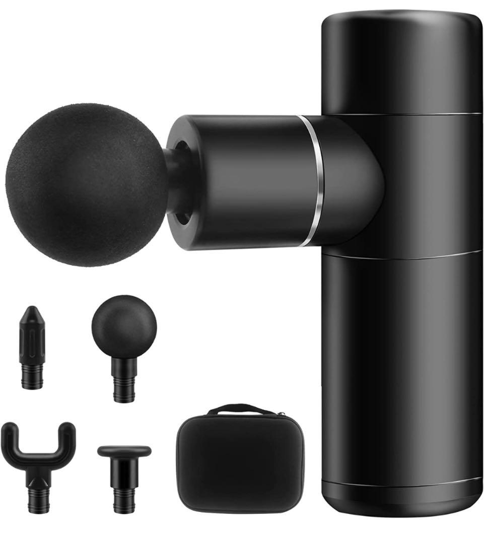 筋トレガン MINI筋膜リリースガン MINI ガン 4段階強力振動 電動 4個