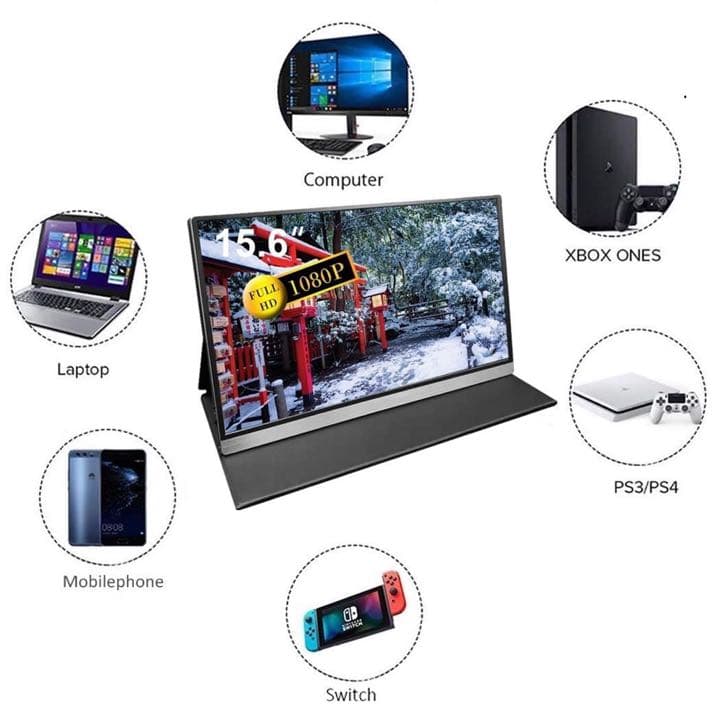 モバイルモニター ディスプレイ IPS 1920x1080薄い軽量