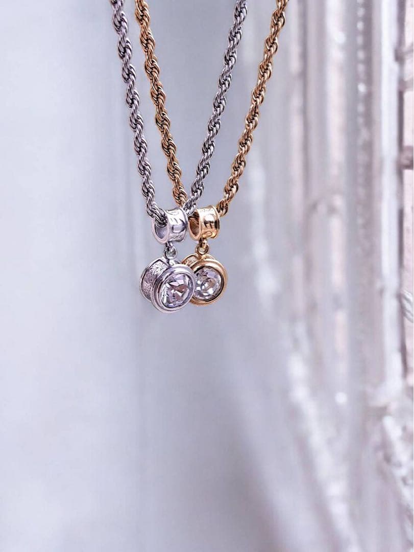 ハワイアンジュエリー　ジルコニア ロープチェーン ネックレス