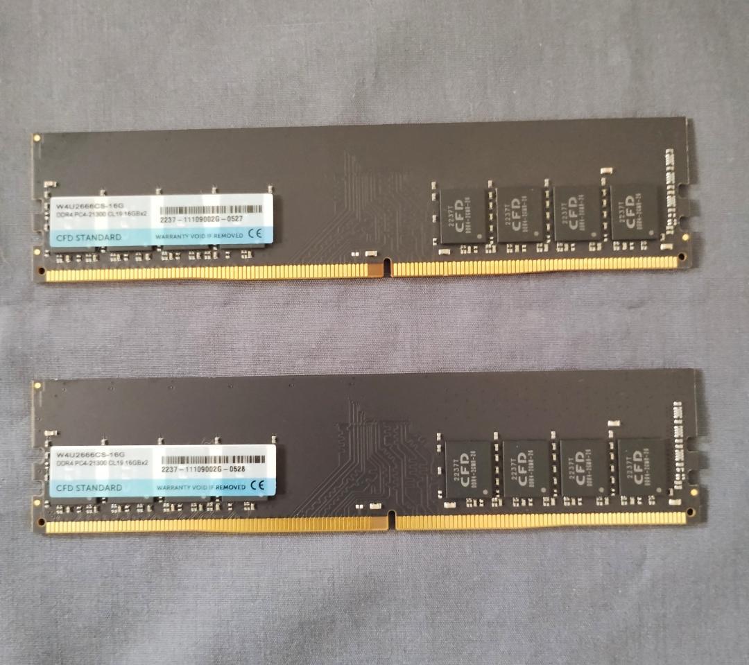 メモリ/DDR4-2666 16GB 2個セット 32GB