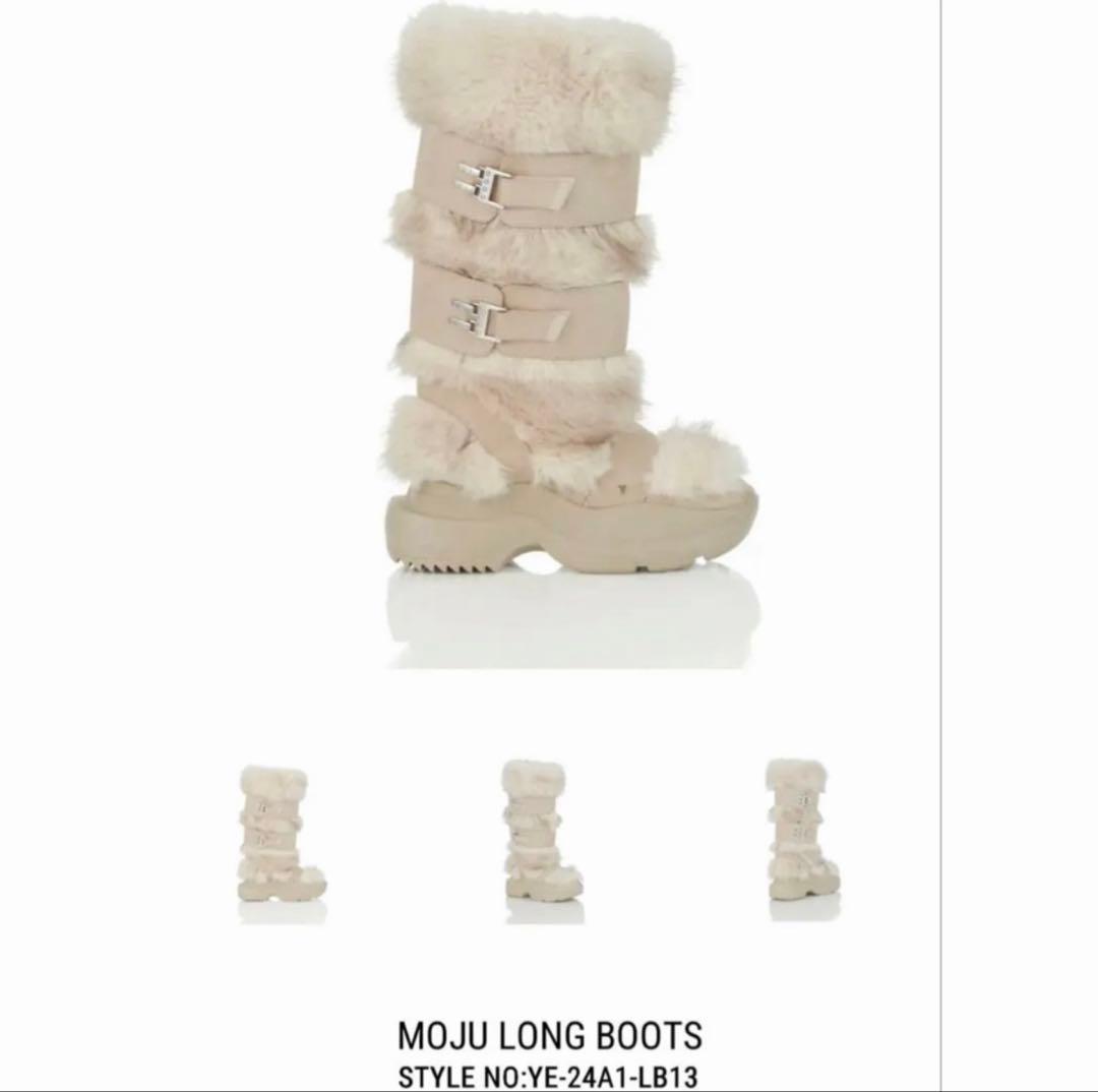 YELLO MOJU LONG BOOTS ベージュ Mサイズ