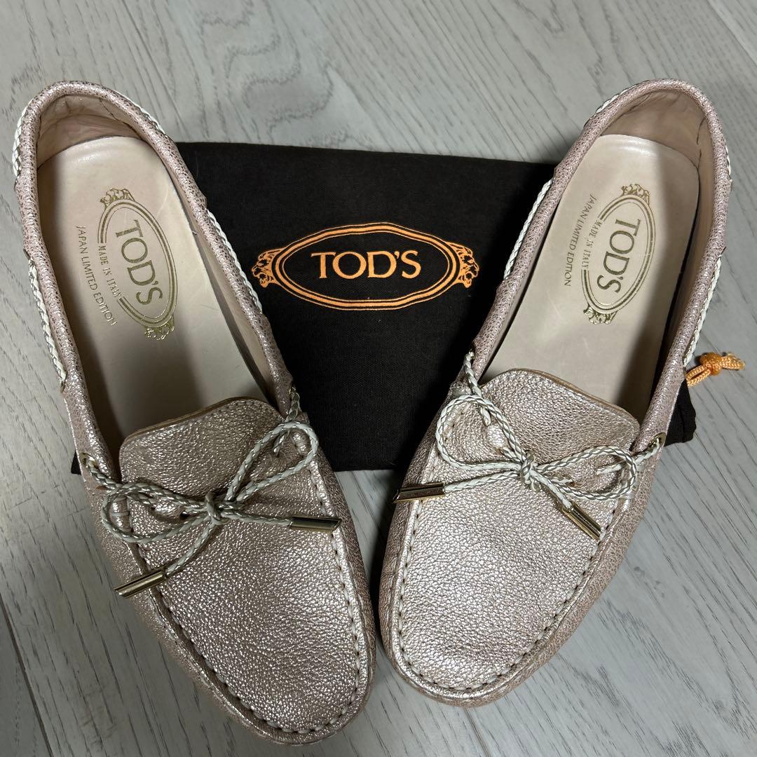 【美品】TOD'S トッズ ゴンミーニ ドライビングシューズ ピンク 38