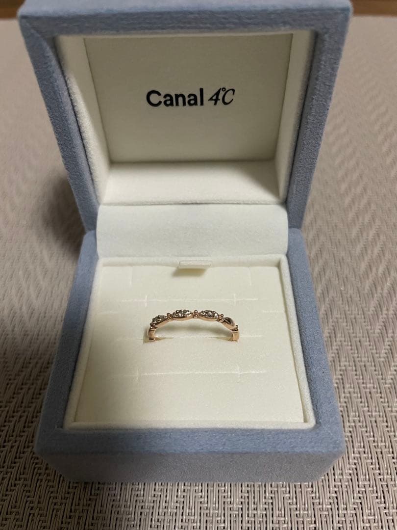 【ケロヨン】Canal 4℃ゴールド＆ダイヤリング 箱付き