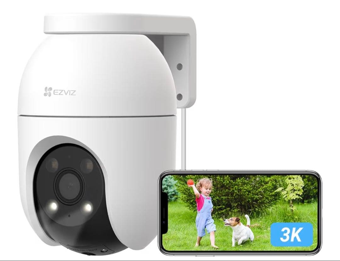 EZVIZ【3K カラー夜視】 防犯カメラ 屋外 24時間録画