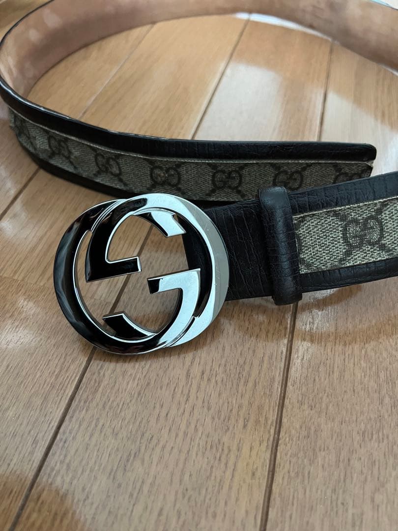 GUCCI ベルト ブラック/ベージュ 142930-1766-90-36