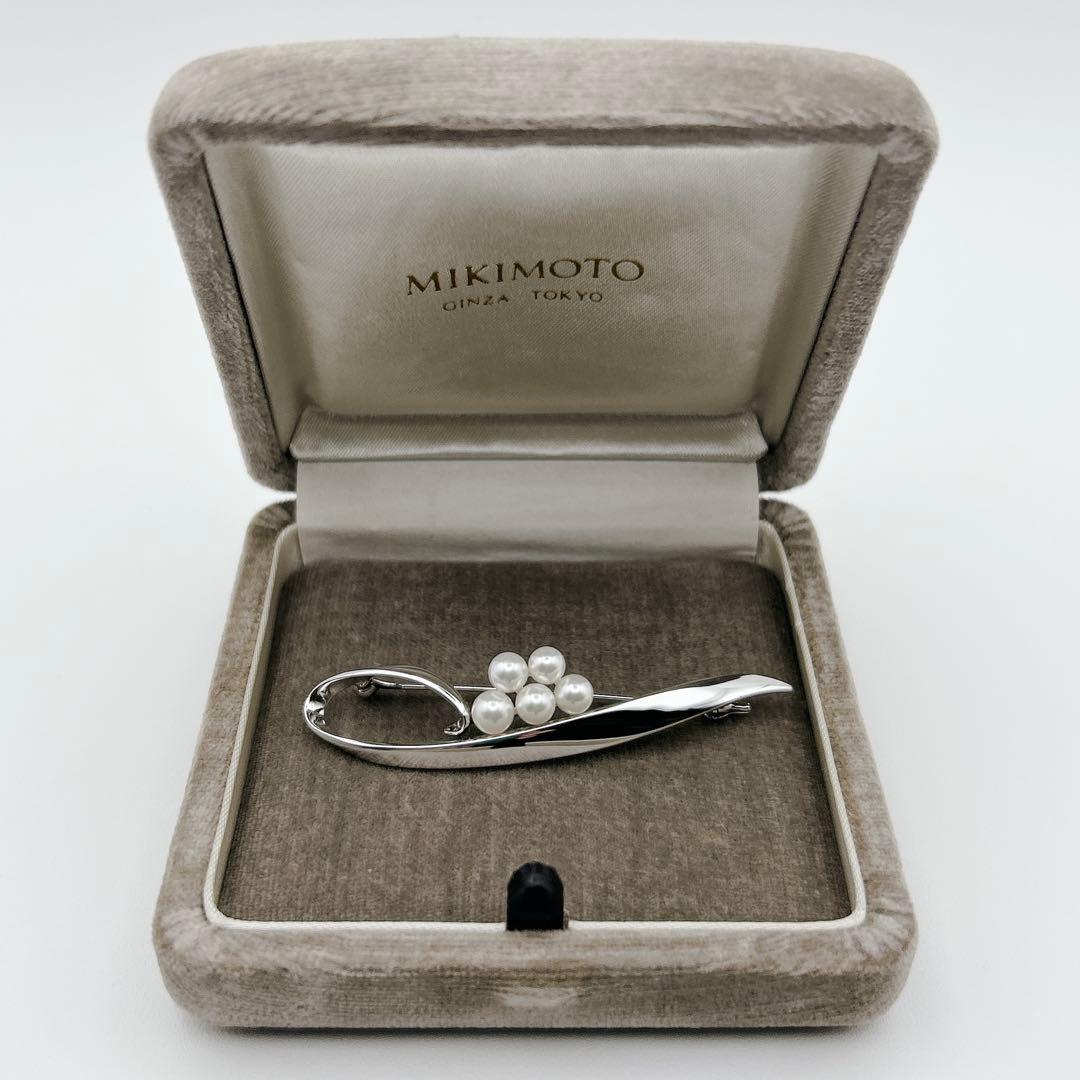 高級 4〜5mm MIKIMOTO ミキモト ブローチ あこや真珠 SILVER