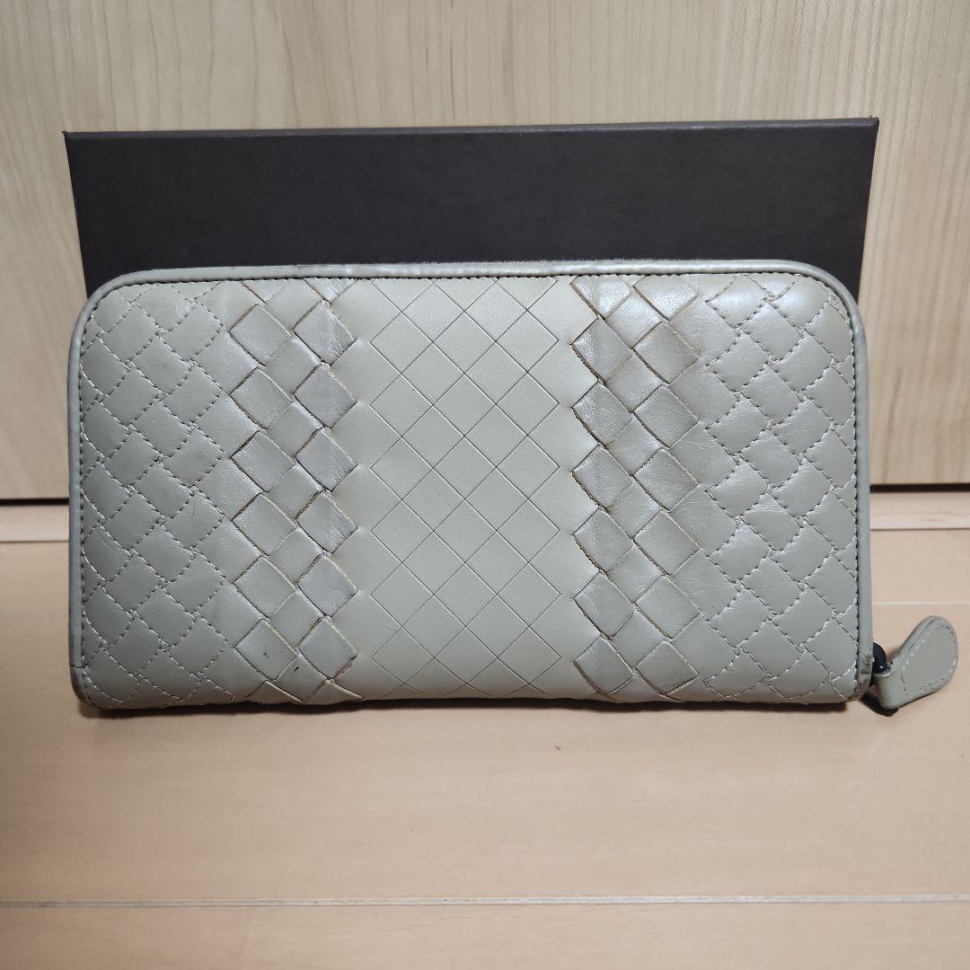 BOTTEGA VENETA 長財布 ラウンドファスナー グレー