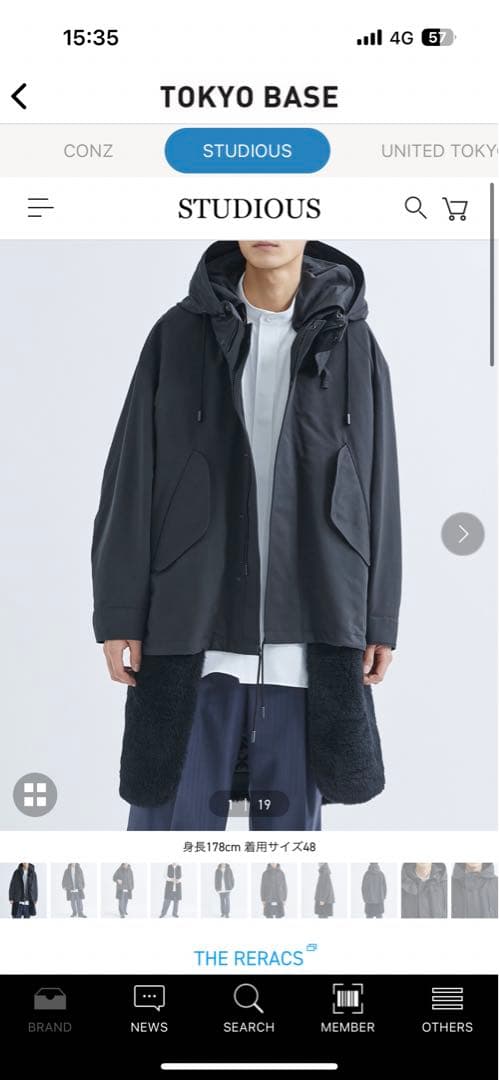 THE RERACS/ザ・リラクス ブラック モッズコート サイズ46