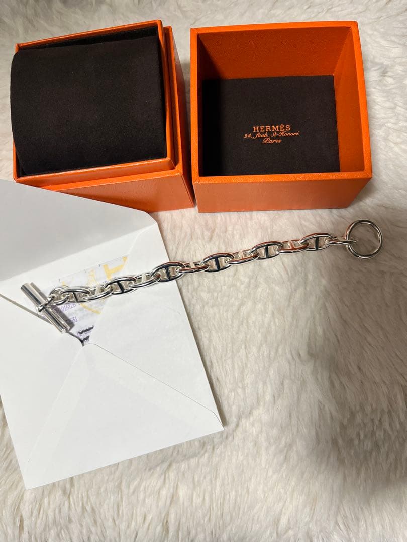 新品HERMES シェーヌダンクル　ブレスレットGM12コマ　ppp