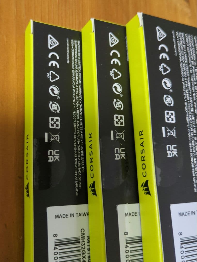 【mia】CORSAIR 32GB DDR4 3200MHz　3点セット