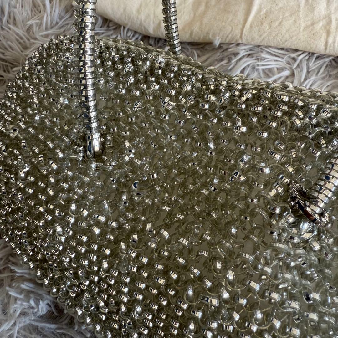 美品 ANTEPRIMA ミニボストンバッグ ワイヤー 袋付 シルバー