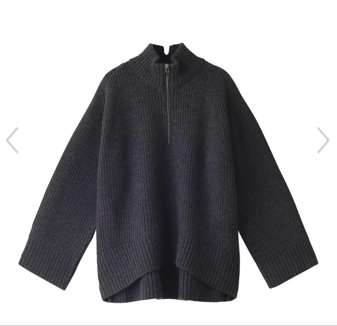 CINOH チノ／ウールオーバーサイズハーフジッパーニット