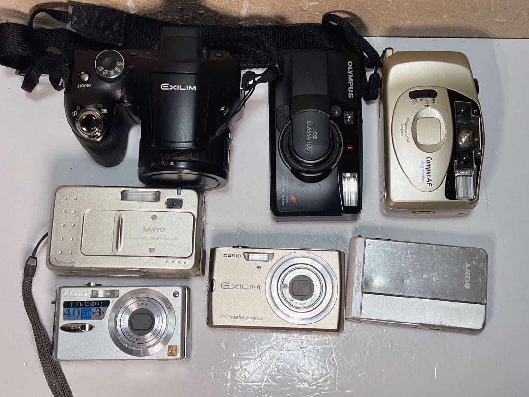 コンパクトデジタルカメラとフィルムカメラ7台セット、ジャンク
