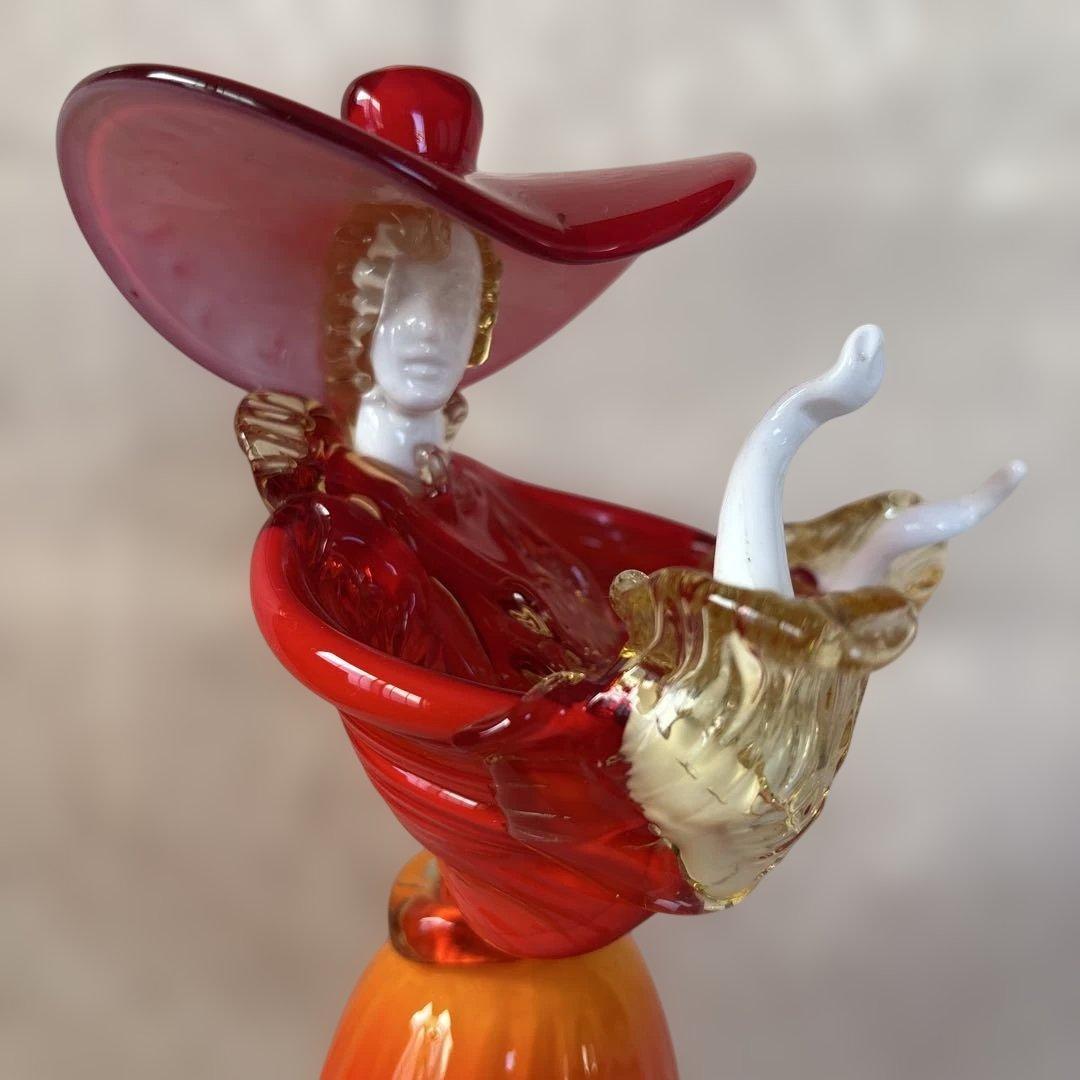 ベネチアングラス　ペア人形　ムラーノ　アンティーク