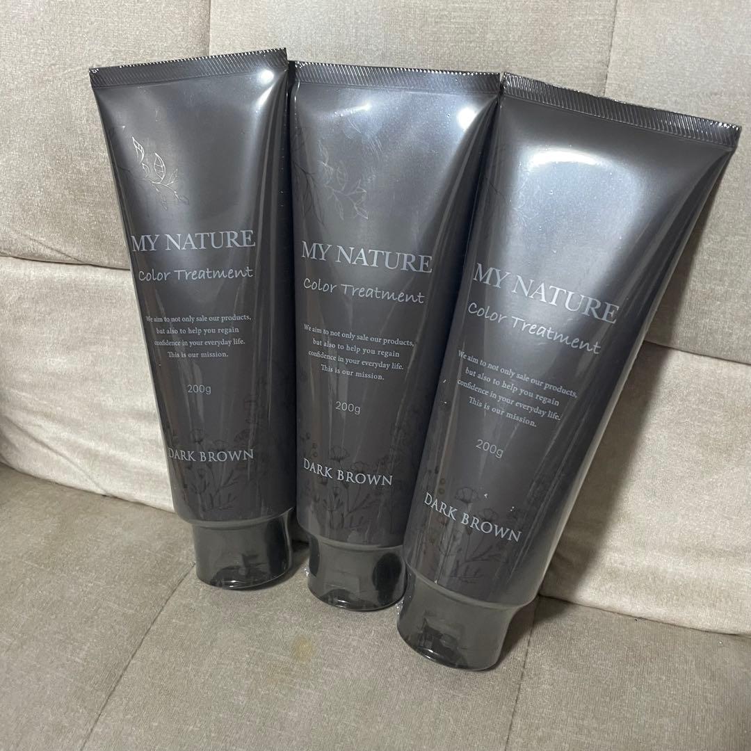 新品未使用　マイナチュレ カラートリートメント　ダークブラウン　3個