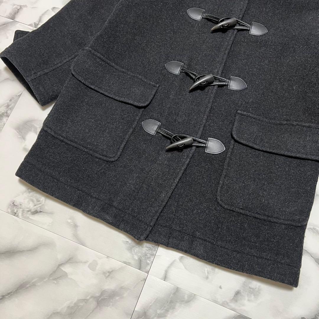 【美品】イーストボーイ　ダッフルコート　イタリア製生地　チャコール　チェック