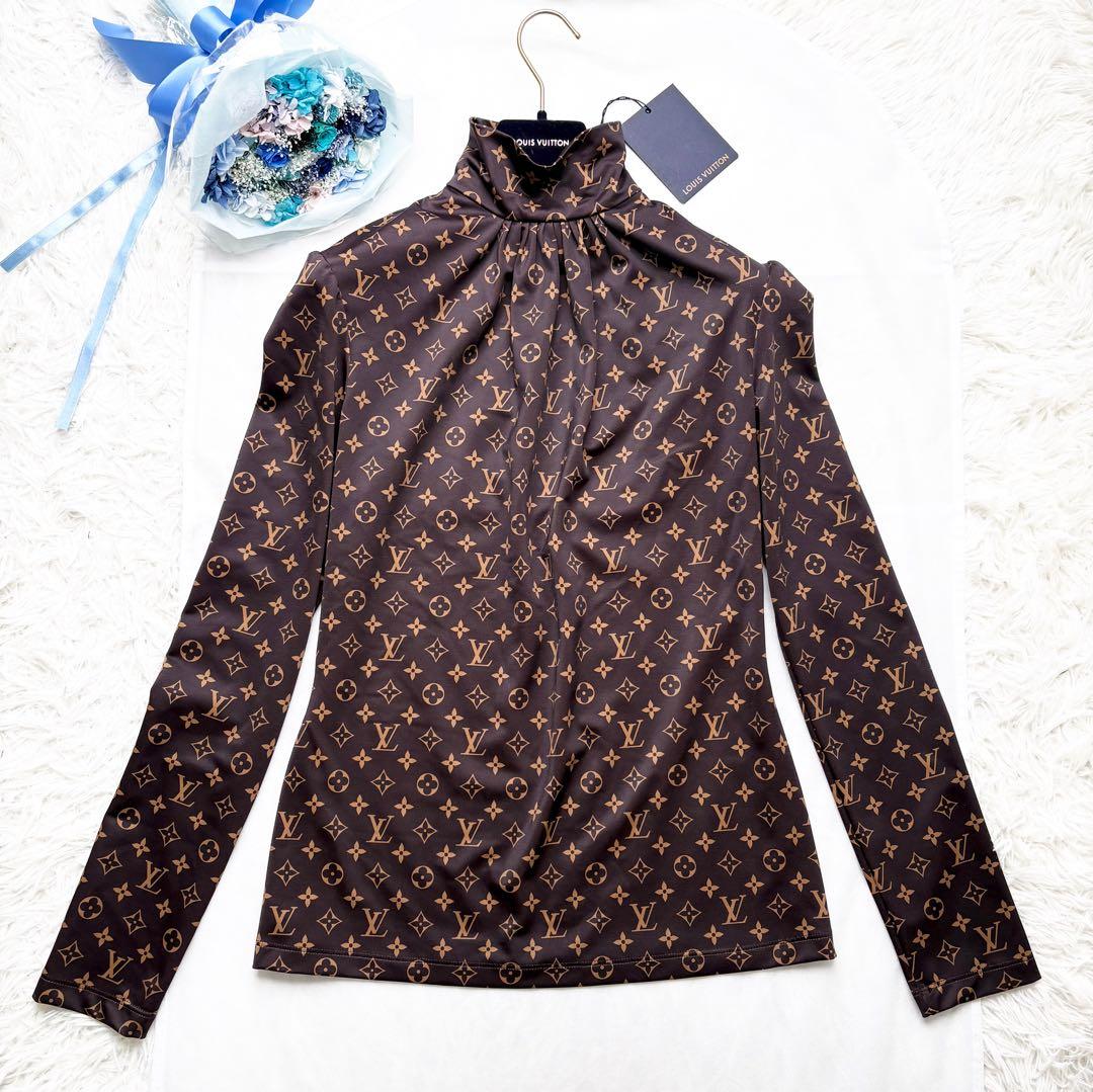ルイヴィトン タグ付き新品未使用 モノグラム総柄ブラウス バックファスナー ロゴ