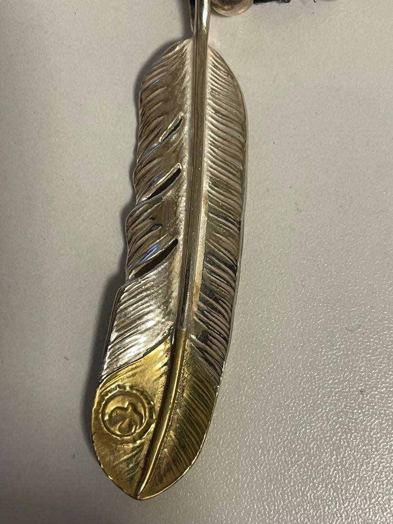 週末のみ価格 ゴローズ好きに シルバー ゴールド フェザー ネックレス